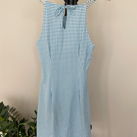 J. McLaughlin Dress Womens Sz Scatalina cloth‎ Built In Bra Halter Nylon Blue - Picture 2 of 10